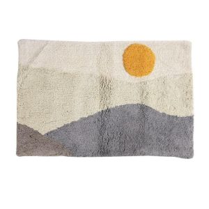 Cotton Rugs | Sun Rising Landscape Hand Tufted Cotton Bath Rug Bath Mats Bath Mats