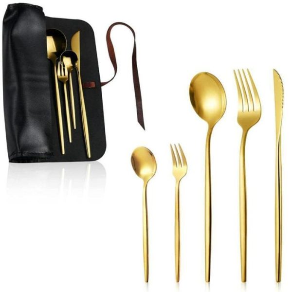 Dinnerware | 30 Piece Gold Stainless Steel Tableware For 6 Dinnerware Dinnerware