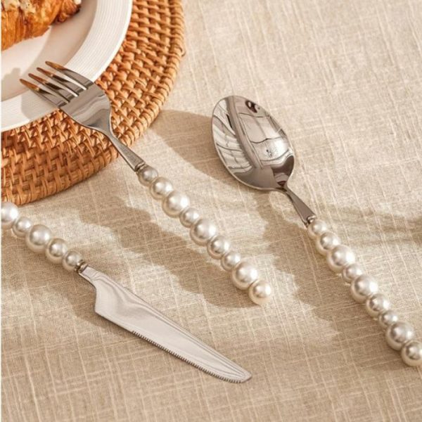 Dinnerware | 4Pcs Pearl Cutlery Stainless Steel Flatware Dinnerware Dinnerware