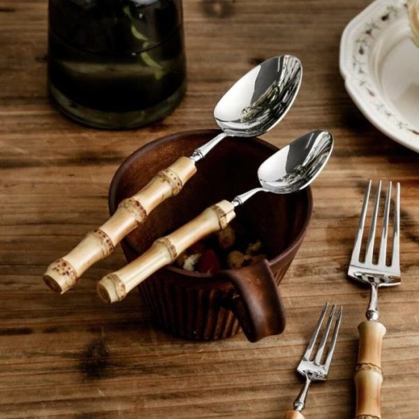 Dinnerware | Bamboo Handle Flatware Cutlery Dinnerware Dinnerware