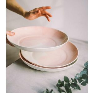 Dinnerware | Rose Watercolor Deep Porcelain Dinnerware, Dessert Plate Dinnerware Dinnerware