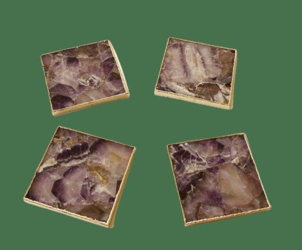 Drinkware | Amethyst Agate Coasters – Set Of 4 Drinkware Drinkware