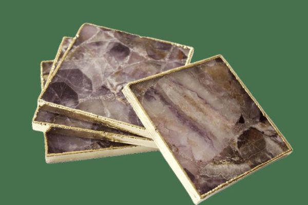 Drinkware | Amethyst Agate Coasters – Set Of 4 Drinkware Drinkware