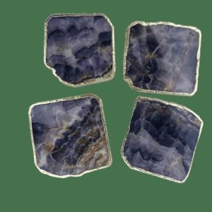 Drinkware | Amethyst Stone Coasters – Set Of 4 Drinkware Drinkware