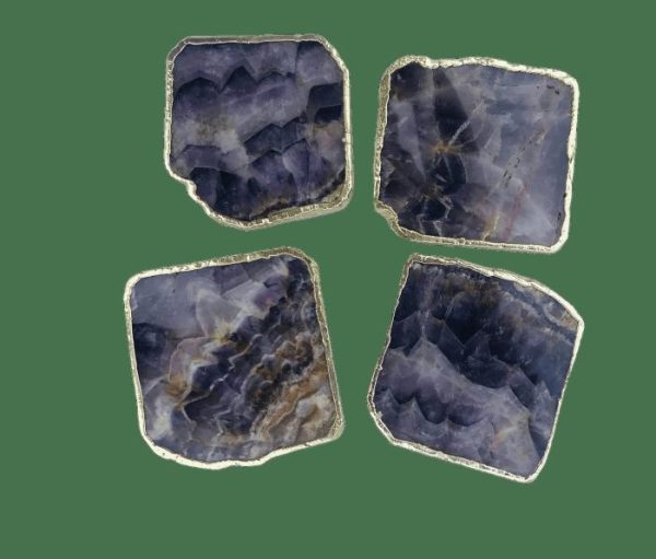 Drinkware | Amethyst Stone Coasters – Set Of 4 Drinkware Drinkware