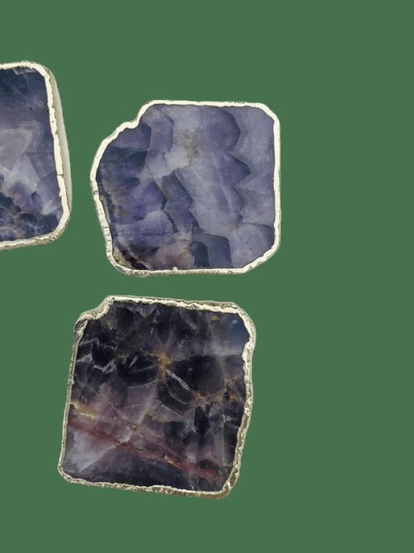 Drinkware | Amethyst Stone Coasters – Set Of 4 Drinkware Drinkware