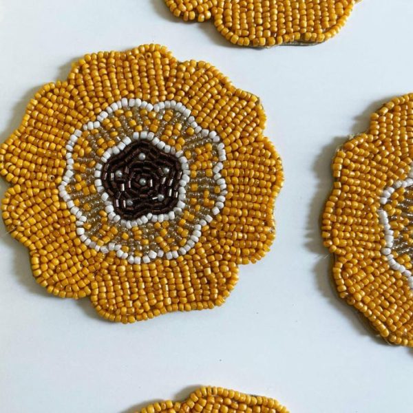 Drinkware | Blossoming Flowers Beaded Coasters Drinkware Drinkware