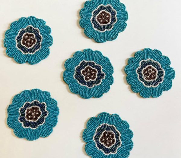 Drinkware | Blossoming Flowers Beaded Coasters Drinkware Drinkware