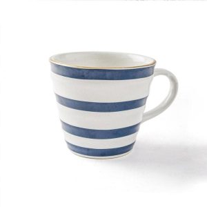 Drinkware | Blue Stripe Coffee Mug Set Of 2 Pcs Drinkware Drinkware