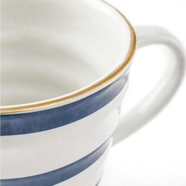 Drinkware | Blue Stripe Coffee Mug Set Of 2 Pcs Drinkware Drinkware