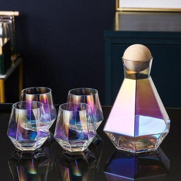 Drinkware | Butterfly Carafe Set + 4 Iridescent Glasses Drinkware Drinkware