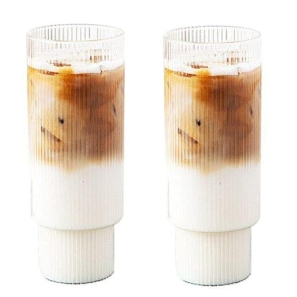 Drinkware | Caramel Striped Glass Set Drinkware Drinkware