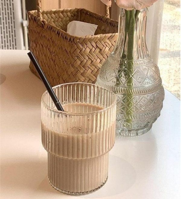 Drinkware | Caramel Striped Glass Set Drinkware Drinkware