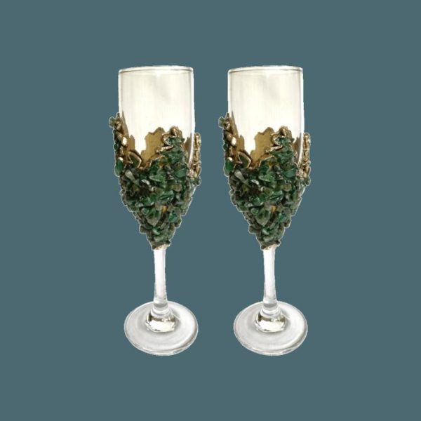 Drinkware | Dark Green Quartz Wine Glass – Set Of 2 Drinkware Drinkware