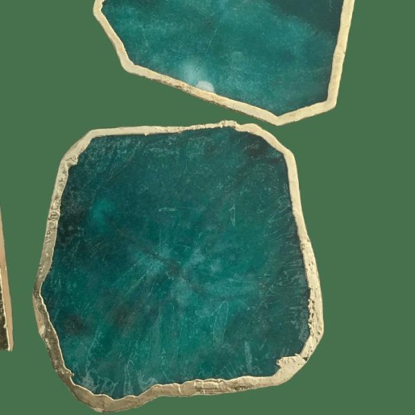 Drinkware | Emerald Green Agate Aventurine Coaster Set Of 4 Drinkware Drinkware