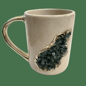 Drinkware | Green Agate Crystal Coffee Mug With Gold Handle – Set Of 2 Drinkware Drinkware