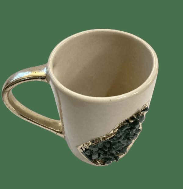 Drinkware | Green Agate Crystal Coffee Mug With Gold Handle – Set Of 2 Drinkware Drinkware