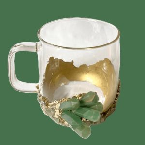 Drinkware | Green Quartz Glass Coffee Mug With Handle – Set Of 2 Drinkware Drinkware