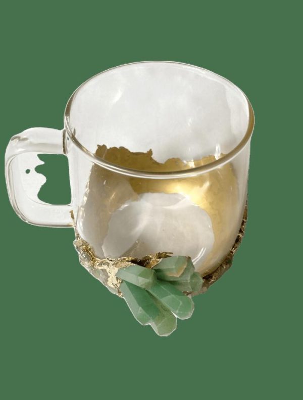 Drinkware | Green Quartz Glass Coffee Mug With Handle – Set Of 2 Drinkware Drinkware