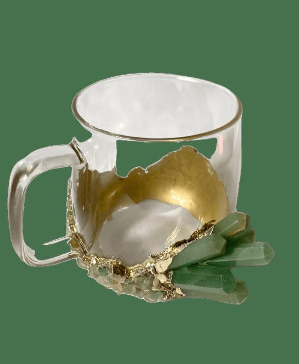 Drinkware | Green Quartz Glass Coffee Mug With Handle – Set Of 2 Drinkware Drinkware