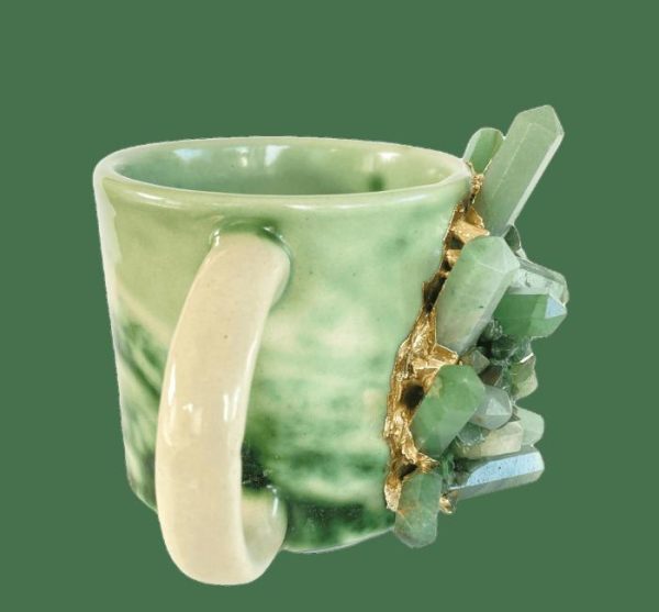 Drinkware | Green Quartz Marbled Ceramic Coffee Mug – Set Of 2 Drinkware Drinkware