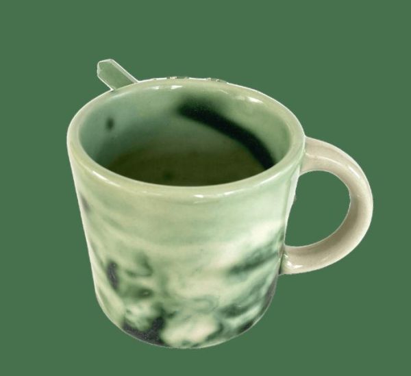 Drinkware | Green Quartz Marbled Ceramic Coffee Mug – Set Of 2 Drinkware Drinkware