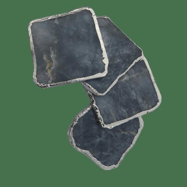 Drinkware | Grey Agate Quartz Coaster Set Of 4 Drinkware Drinkware