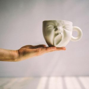 Drinkware | Hand Crafted Yawning Baby Face Porcelain Mug Kitchen Drinkware