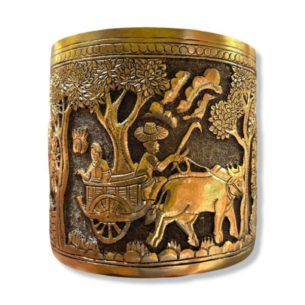 Drinkware | Hand Engraved Solid Brass Mug With Handle – Khmer Rural Drinkware Drinkware