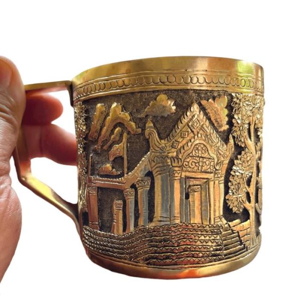 Drinkware | Hand Engraved Solid Brass Mug With Handle – Temple Drinkware Drinkware