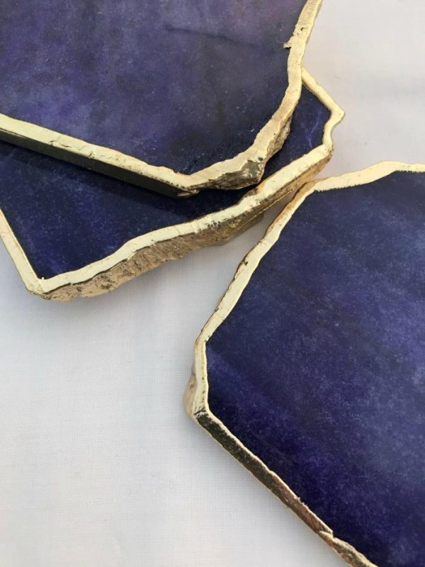 Drinkware | Indigo Agate Aventurine Coaster Set Of 4 Drinkware Drinkware