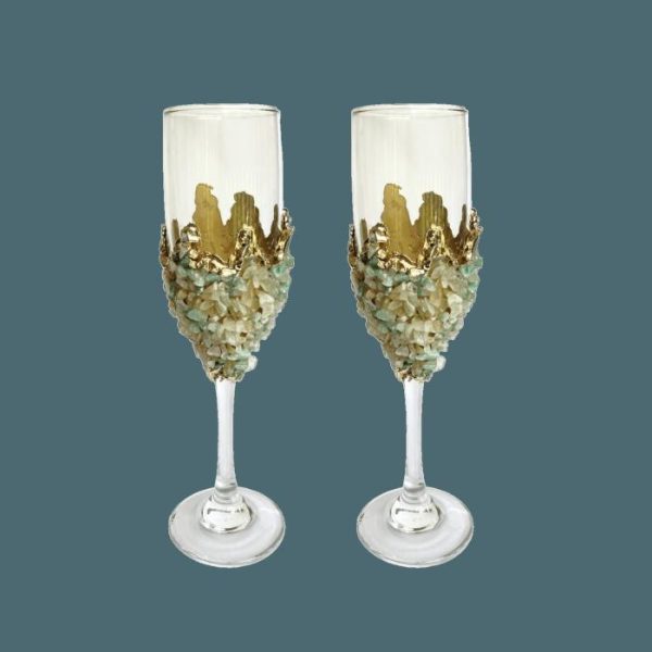 Drinkware | Light Green Quartz Champagne Glass – Set Of 2 Drinkware Drinkware