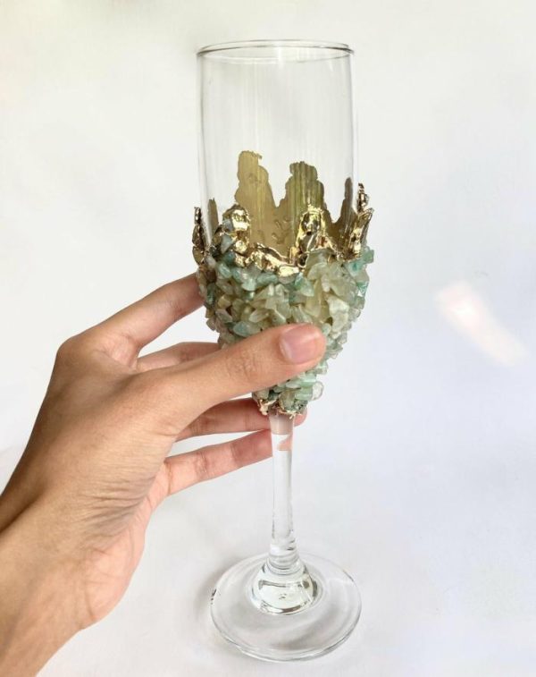 Drinkware | Light Green Quartz Champagne Glass – Set Of 2 Drinkware Drinkware