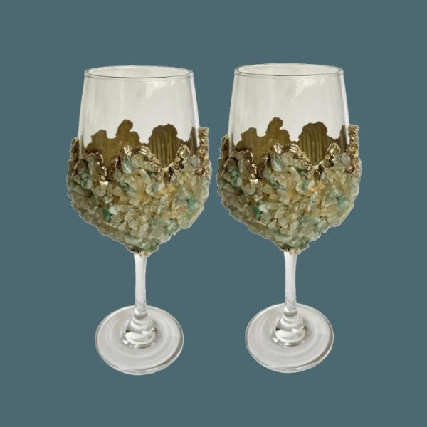 Drinkware | Light Green Quartz Wine Glass – Set Of 2 Drinkware Drinkware