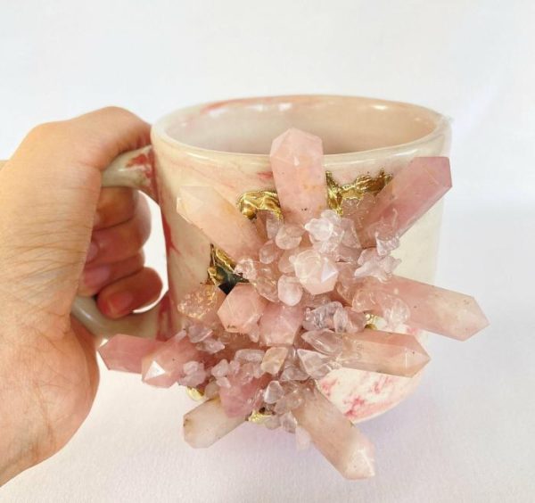 Drinkware | Pink Quartz Marbled Ceramic Coffee Mug – Set Of 2 Drinkware Drinkware