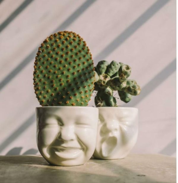 Drinkware | Porcelain Baby Faces Planters – Set Of 3 Drinkware Drinkware