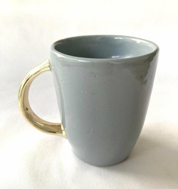 Drinkware | Purple Quartz Marbled Gray Ceramic Coffee Mug With Gold Handle – Set Of 2 Drinkware Drinkware