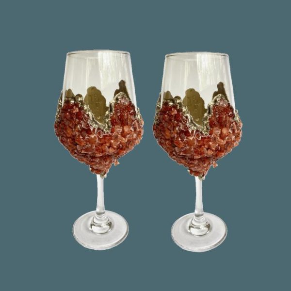 Drinkware | Red Quartz Wine Glass – Set Of 2 Drinkware Drinkware