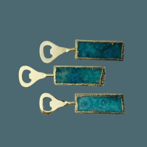 Drinkware | Set Of 3 Aqua Agate Bottle Opener Drinkware Drinkware