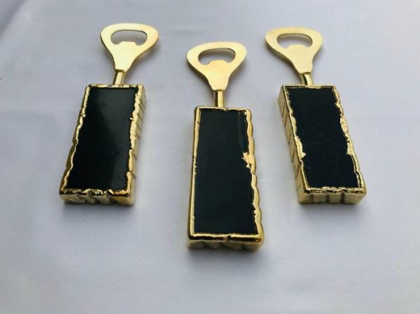 Drinkware | Set Of 3 Black Agate Bottle Openers Drinkware Drinkware