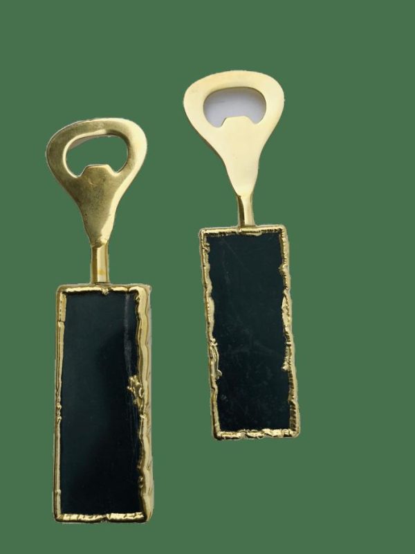 Drinkware | Set Of 3 Black Agate Bottle Openers Drinkware Drinkware