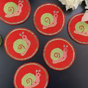 Drinkware | Super Lazy Snail Beaded Drink Coasters Drinkware Drinkware