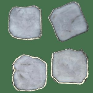 Drinkware | White Agate Coaster – Set Of 4 Drinkware Drinkware