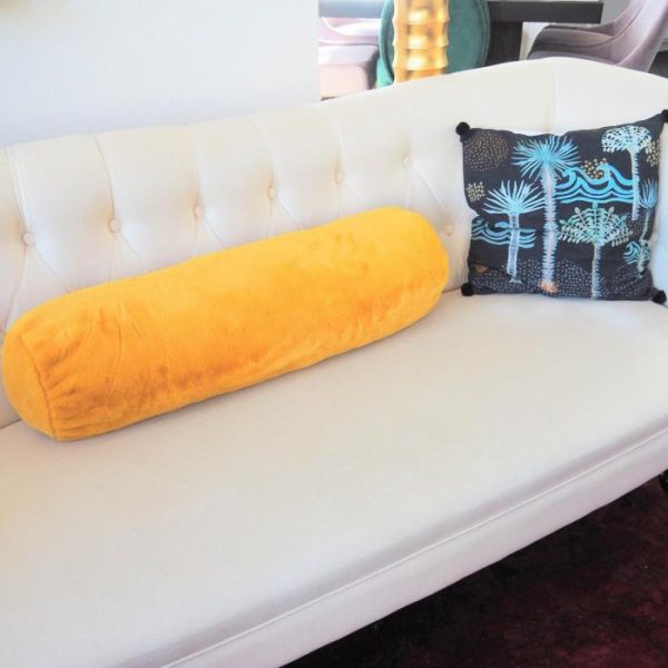 Faux Fur Pillows | Golden Faux Rabbit Fur Bolster Throw Pillows Faux Fur Pillows