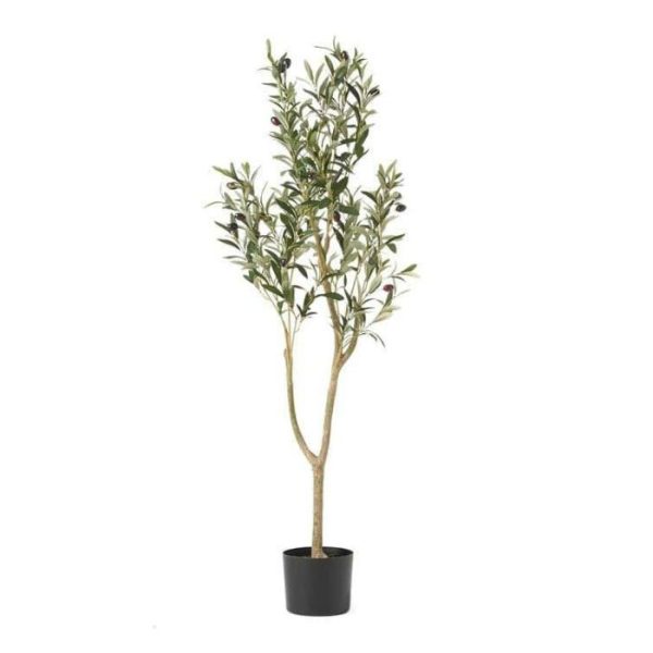 Flora & Plants | Artificial Olive Tree In Pot, 47" H x 19" W x 15" D Decor Flora & Plants