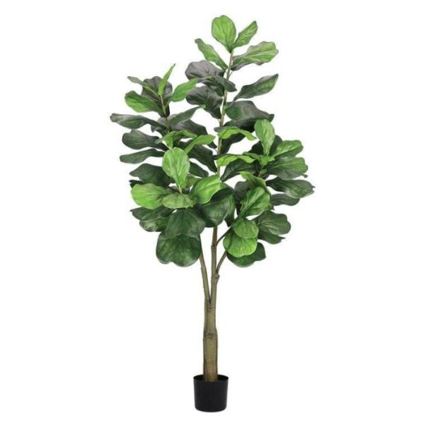 Flora & Plants | Artificial Fiddle Leaf Fig Plant In Planter, 72" H x 33" W x 33" D Decor Flora & Plants