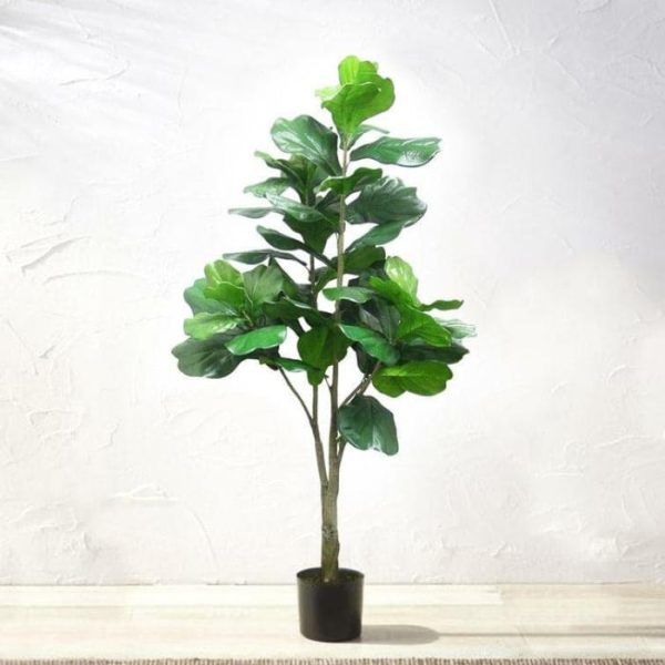 Flora & Plants | Artificial Fiddle Leaf Fig Plant In Planter, 72" H x 33" W x 33" D Decor Flora & Plants