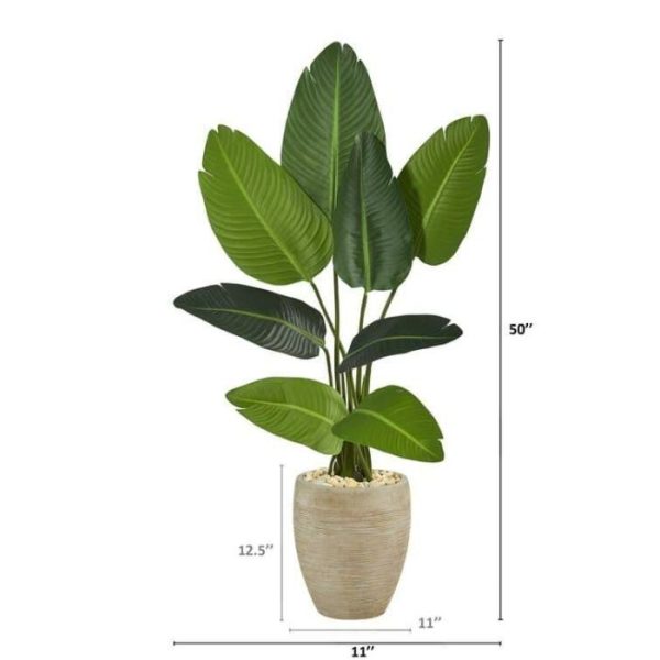 Flora & Plants | Artificial Banana Leaf Tree In Planter Decor Flora & Plants