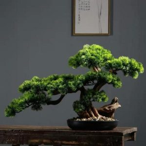 Flora & Plants | Artificial Bonsai Arrangement With Real Tree Trunk Decor Flora & Plants