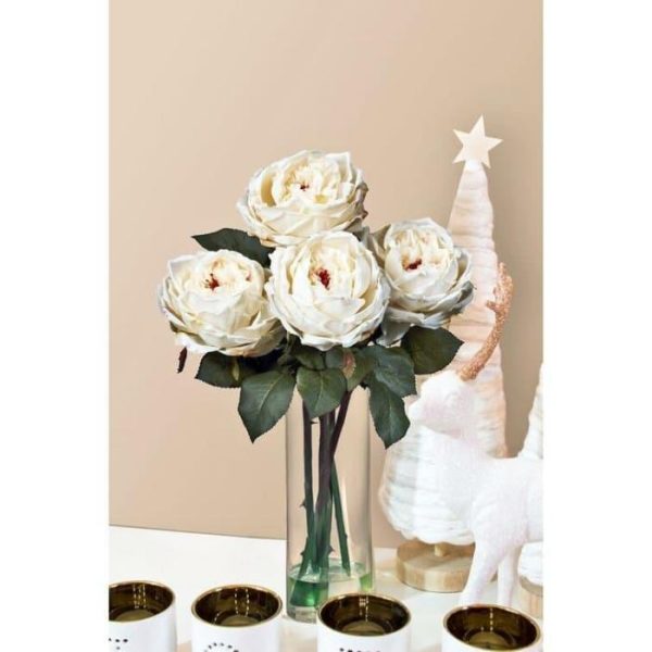 Flora & Plants | Fancy Roses Centerpiece In Glass Vase Decor Flora & Plants